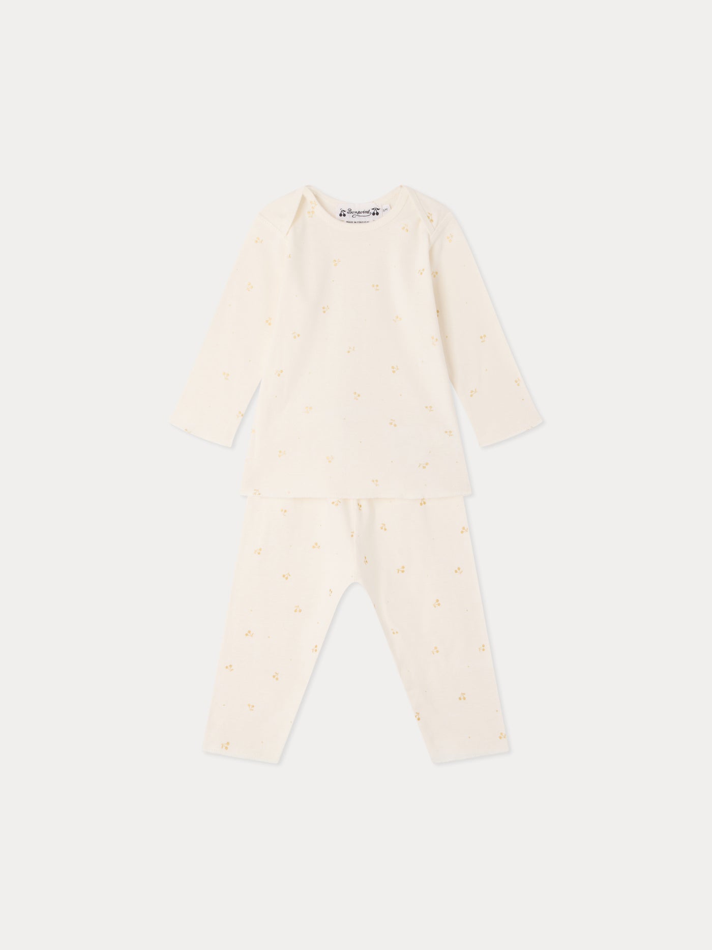Conjunto de pijama de dos piezas dorado para bebé