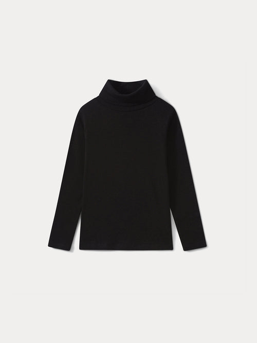 Dünner Rollkragenpullover schwarz