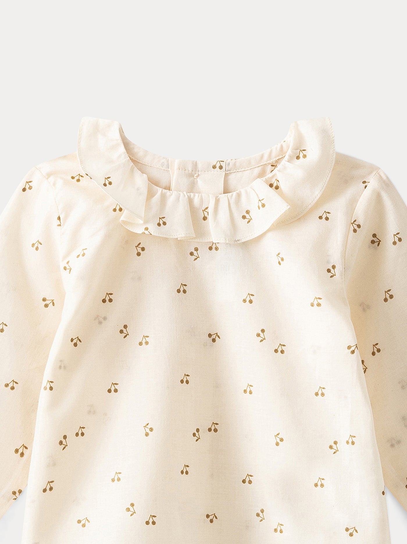 Bedruckte Voile-Bluse für Babys in Gold