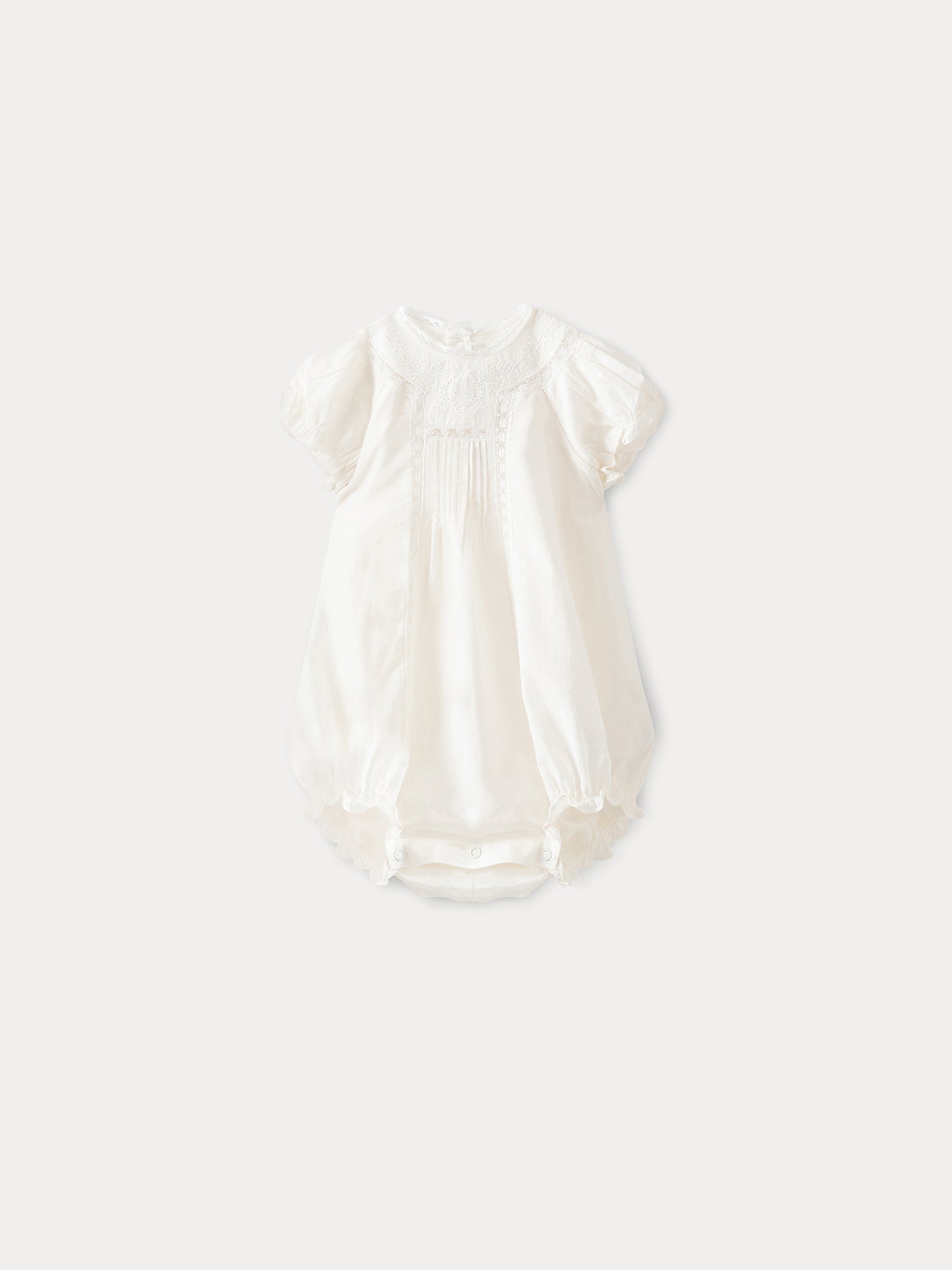 Baby Dobby Voile Romper milk white • Bonpoint