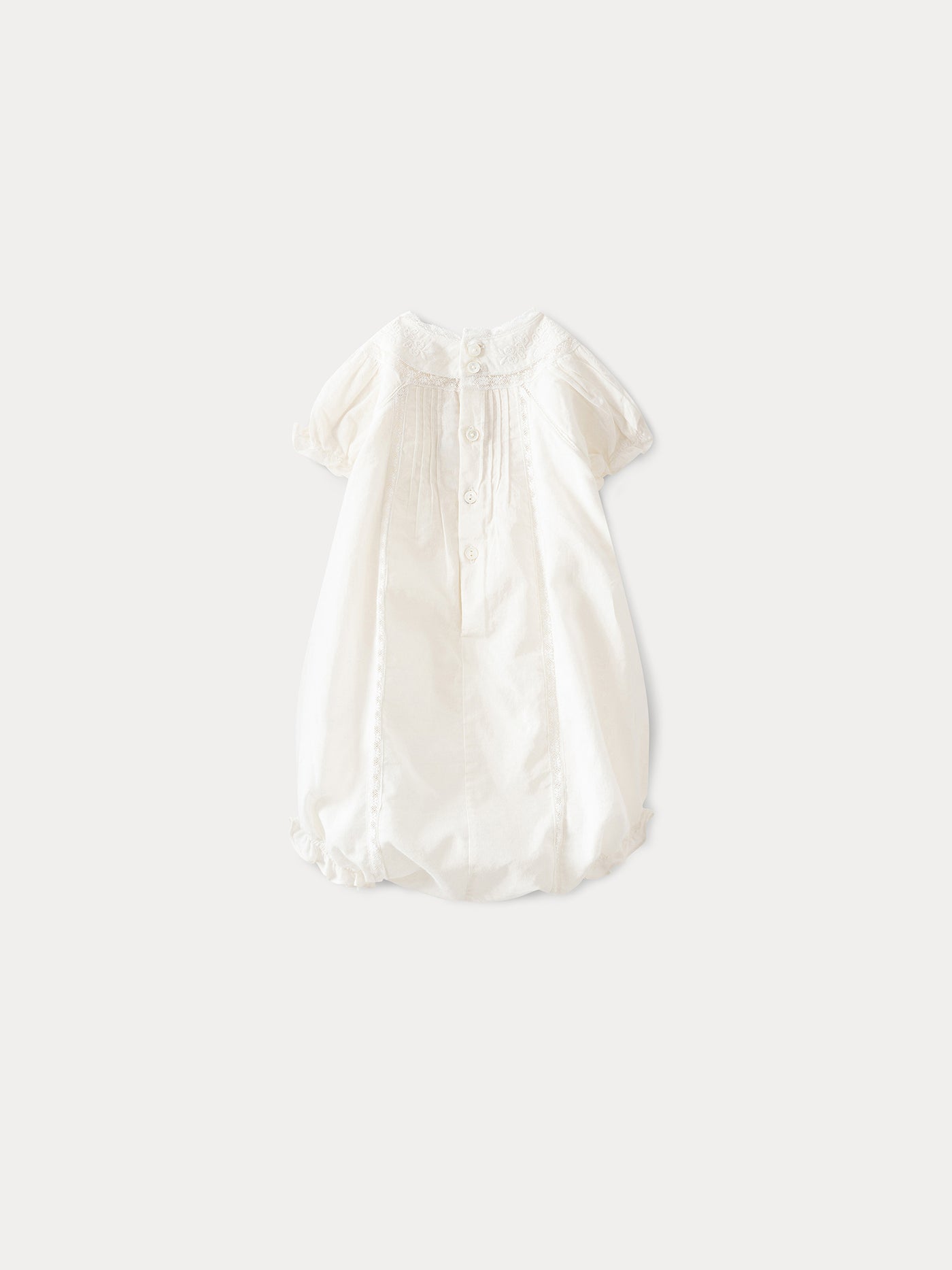 Baby Dobby Voile Strampler milchweiß
