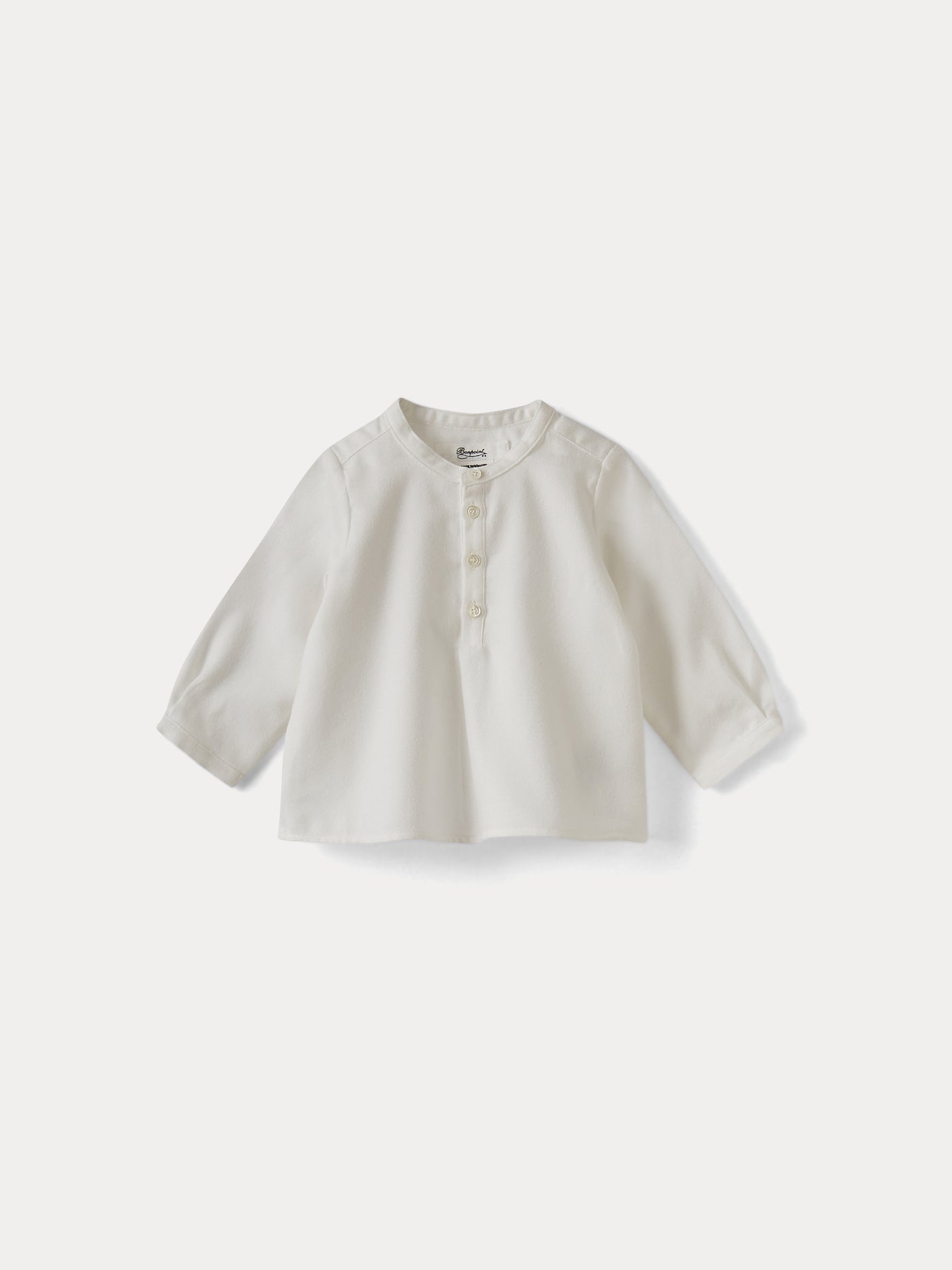 Chemise en coton biologique bébé blanc lait