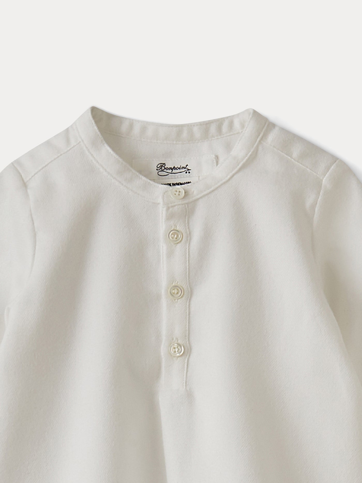 Chemise en coton biologique bébé blanc lait