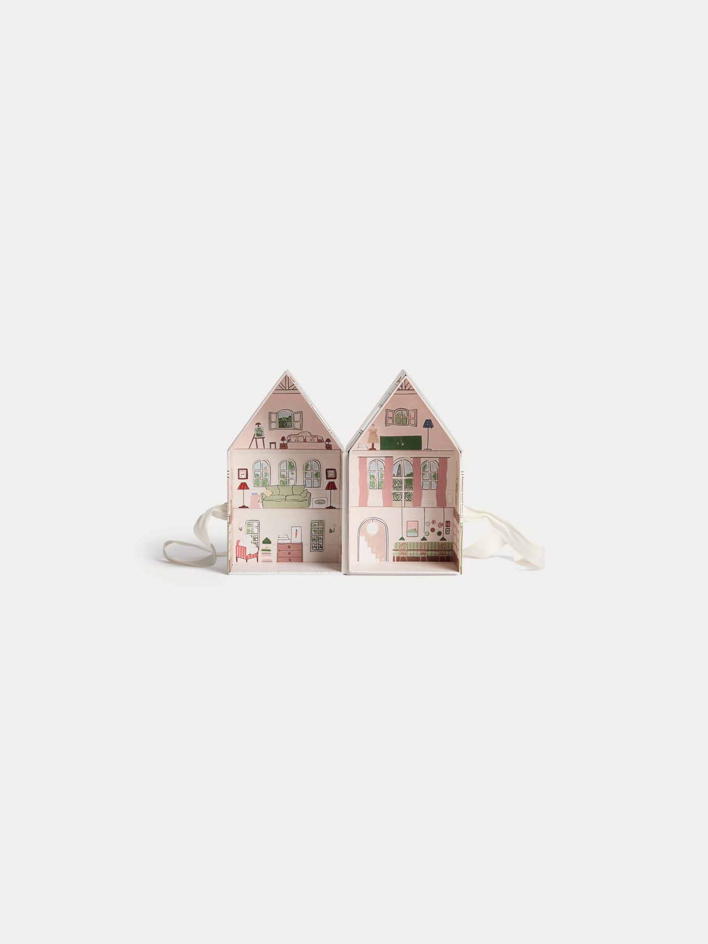 Boîte imprimée maison rose