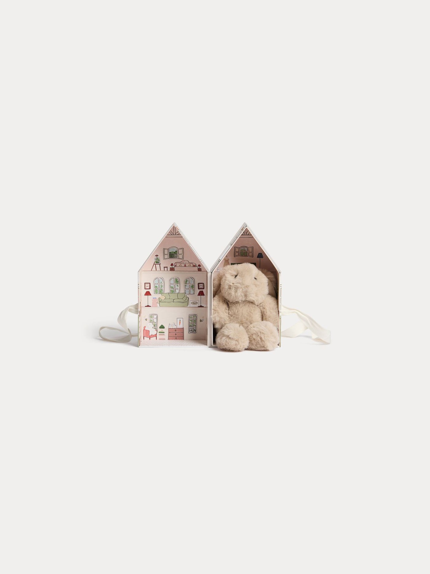 Boîte imprimée maison rose
