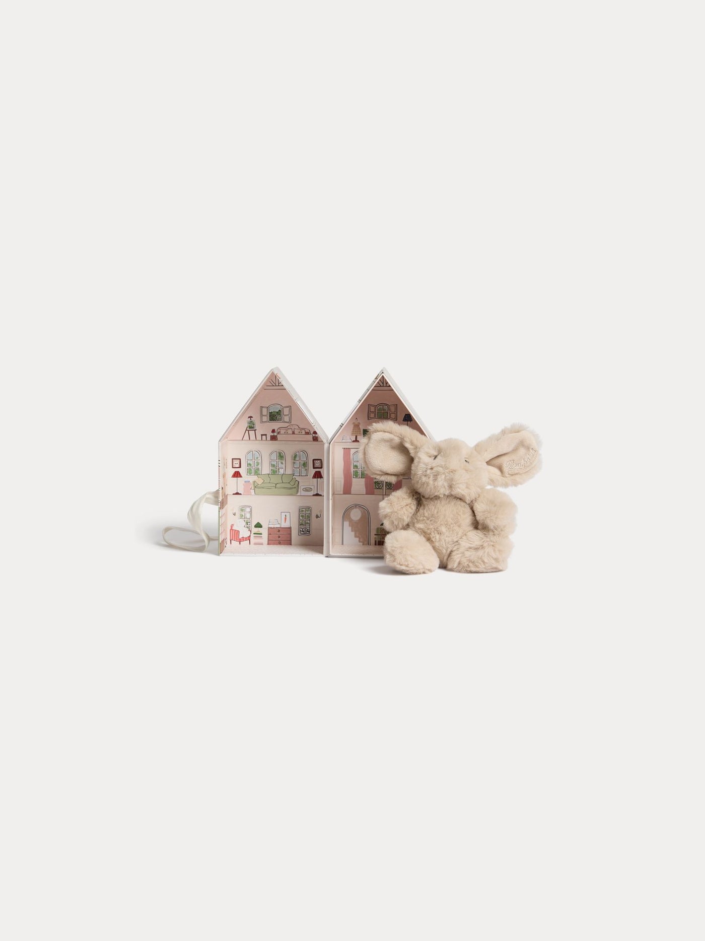 Boîte imprimée maison rose
