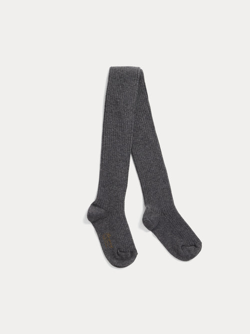 Collants en coton gris chiné foncé