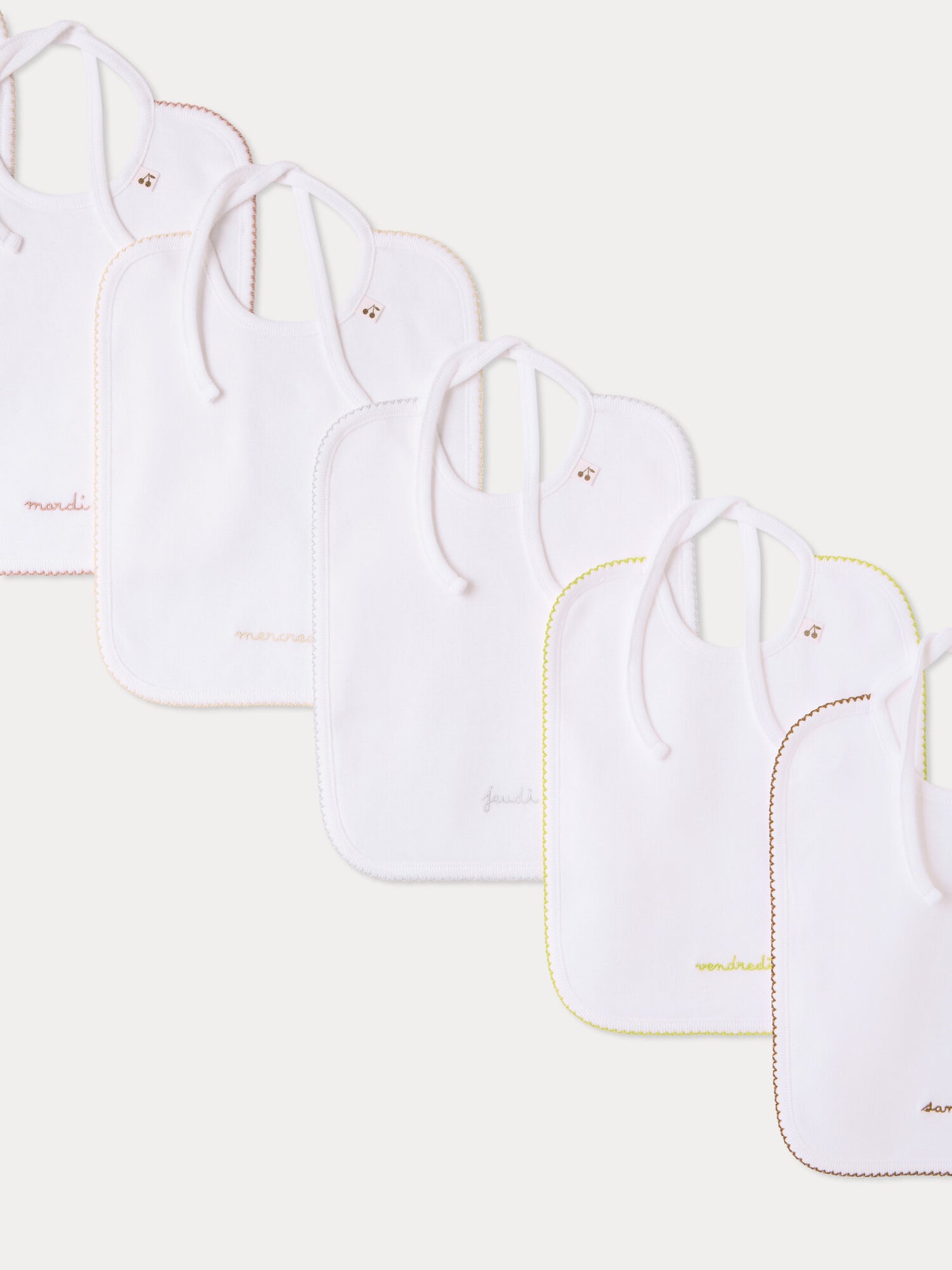 Lot de 7 bavoirs en coton biologique