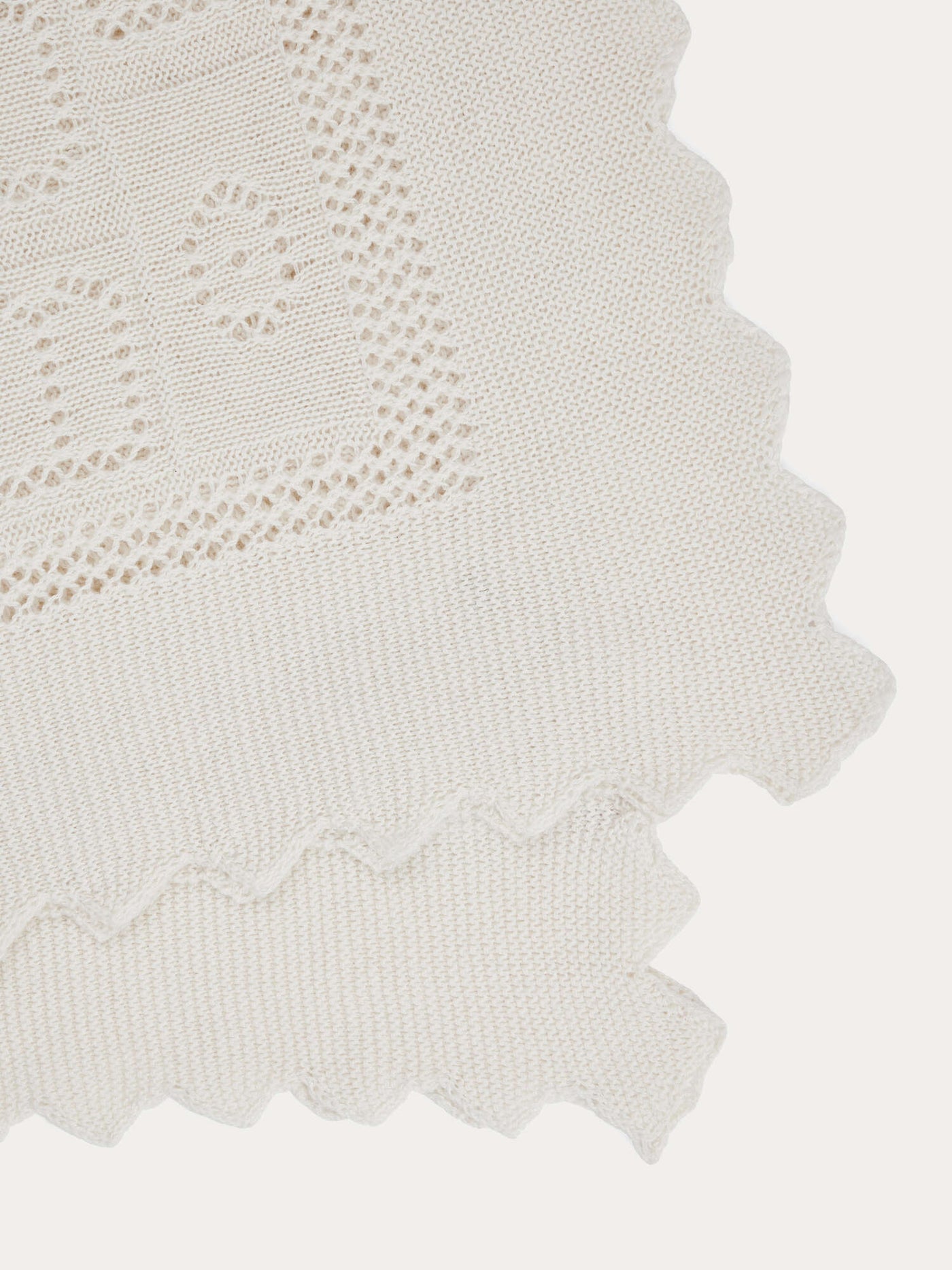 Châle blanc lait en coton biologique et laine