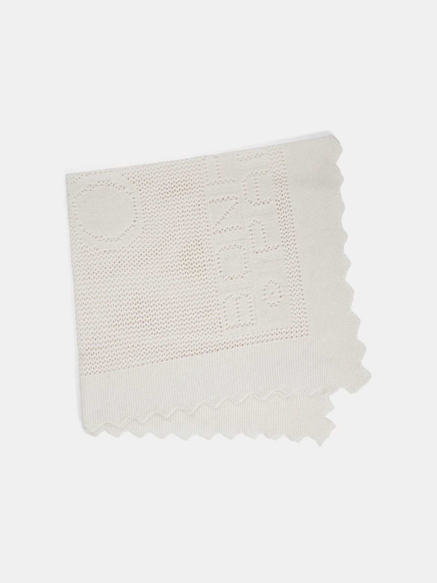 Châle blanc lait en coton biologique et laine