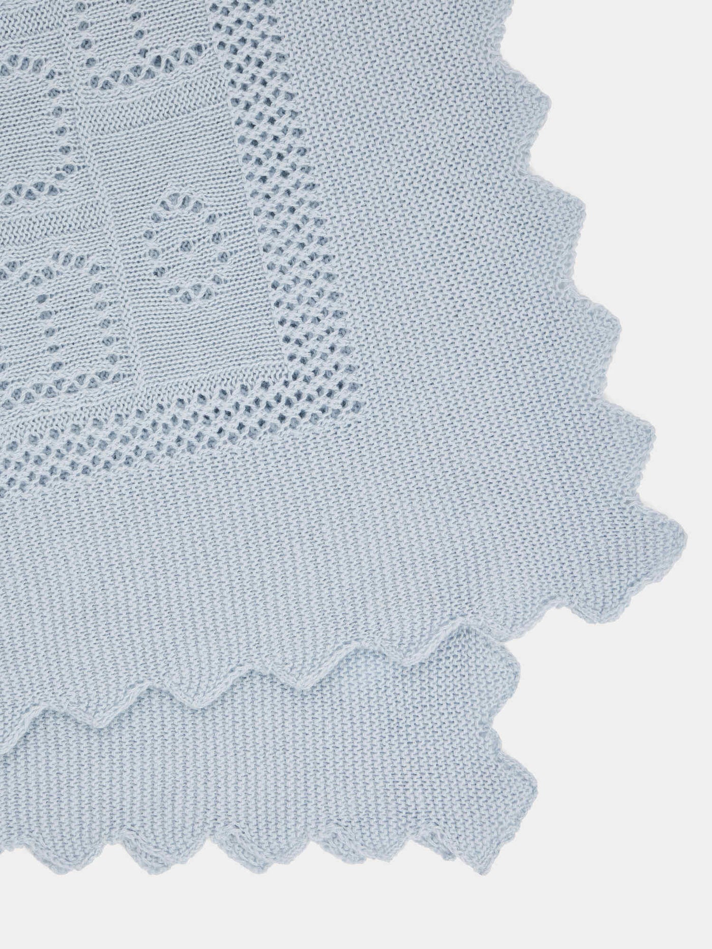 Châle en coton et laine mélangés bleu gris