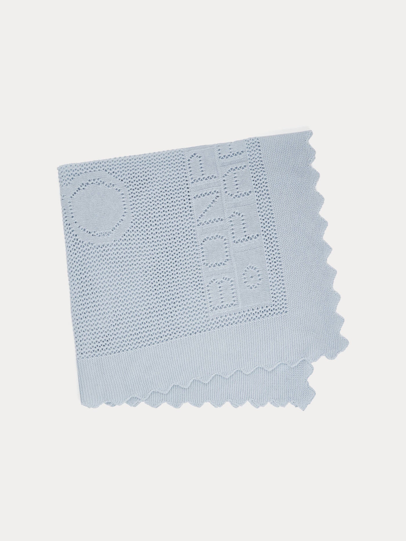 Châle en coton et laine mélangés bleu gris