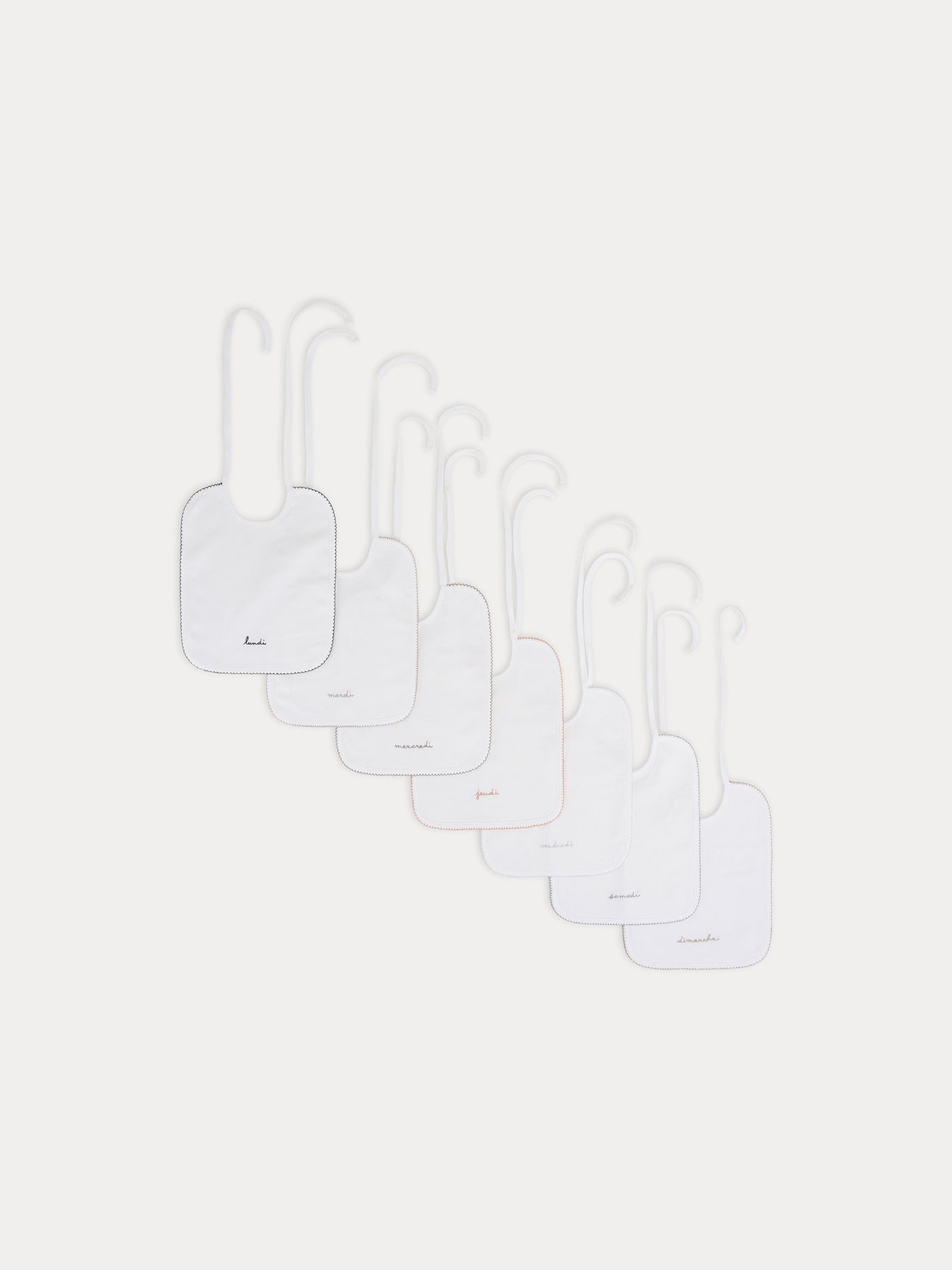 Set bavaglini ricamati Bianco