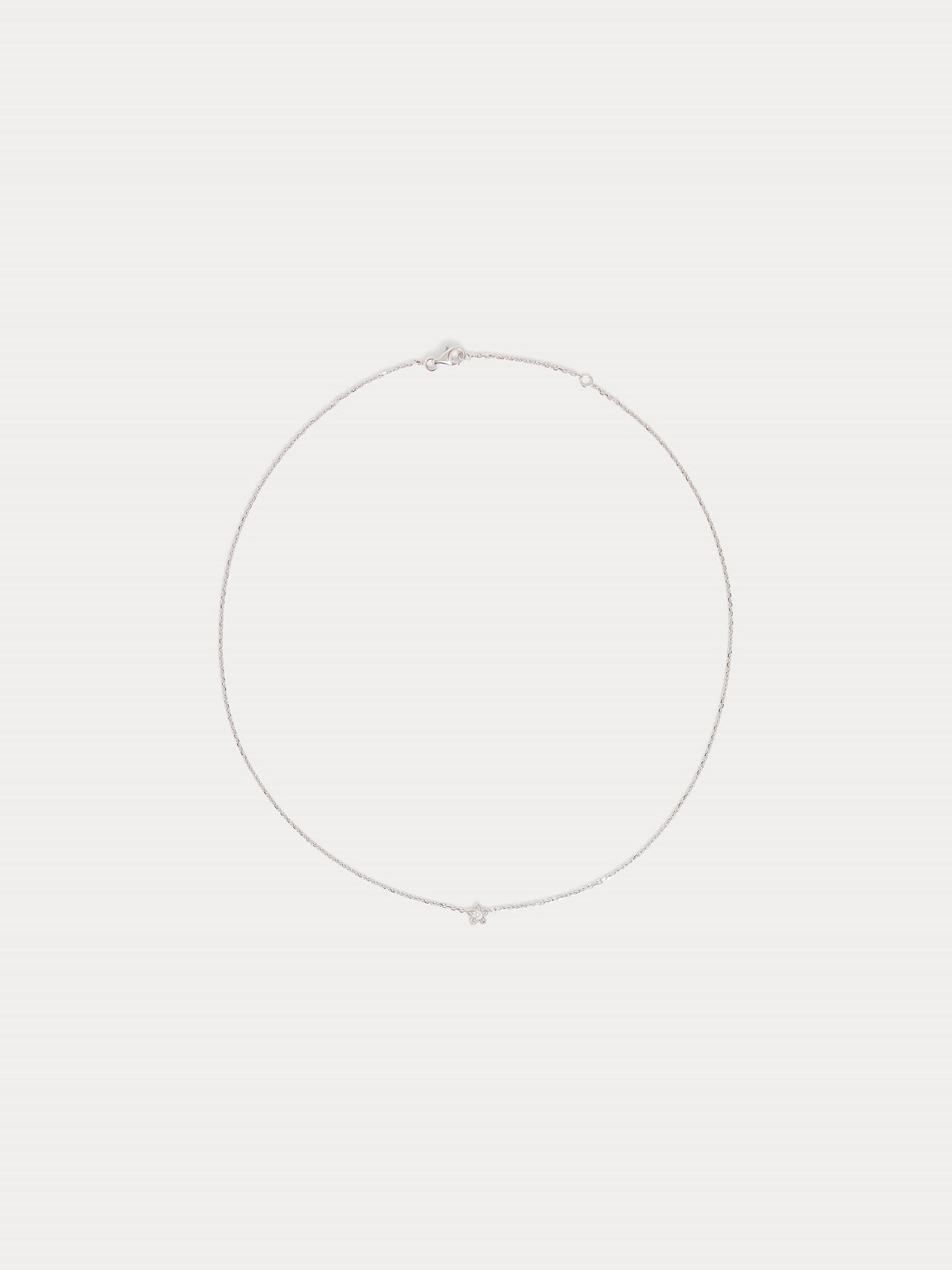 Collier enfant or blanc fleur