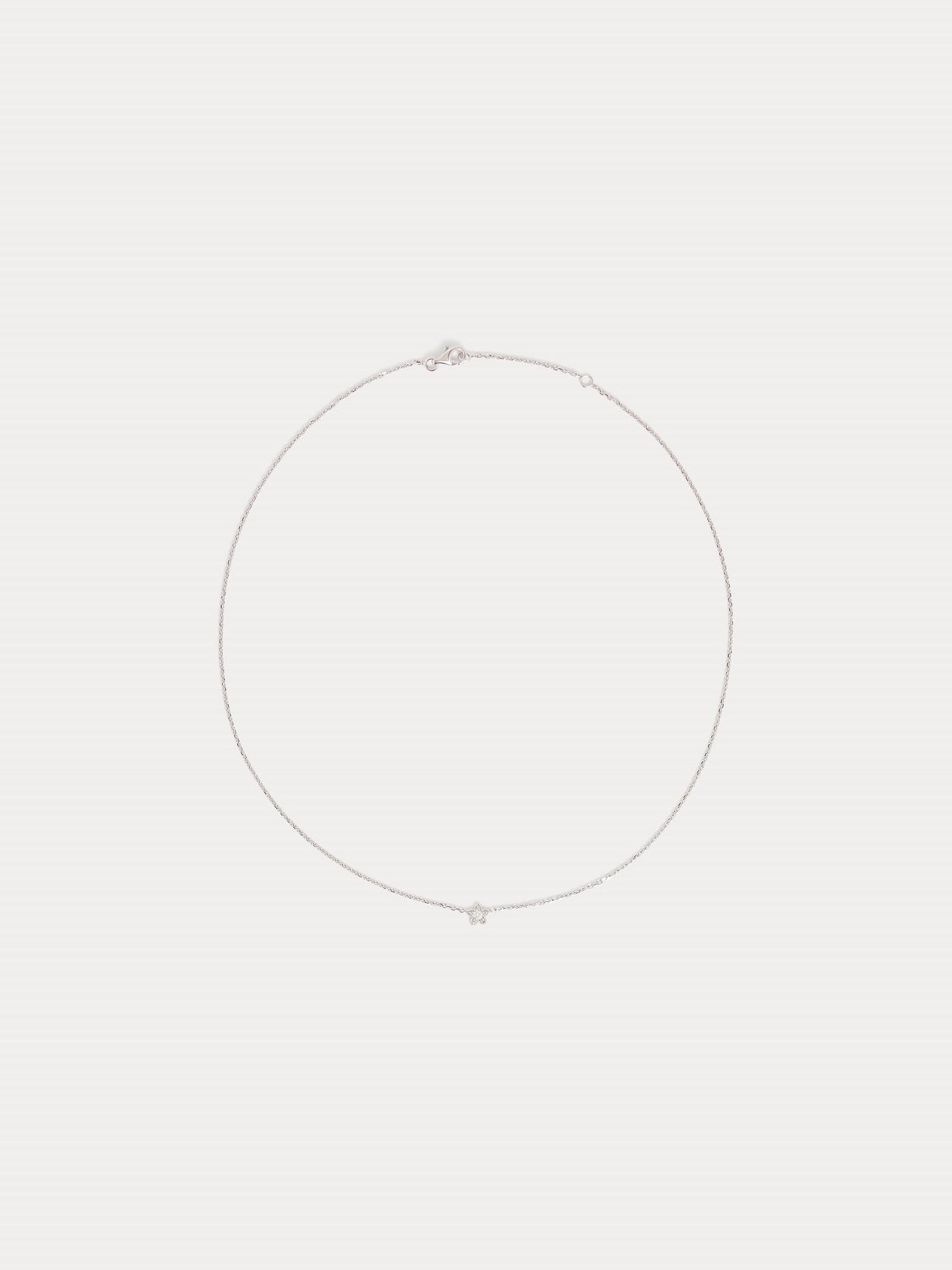 Collier enfant or blanc fleur