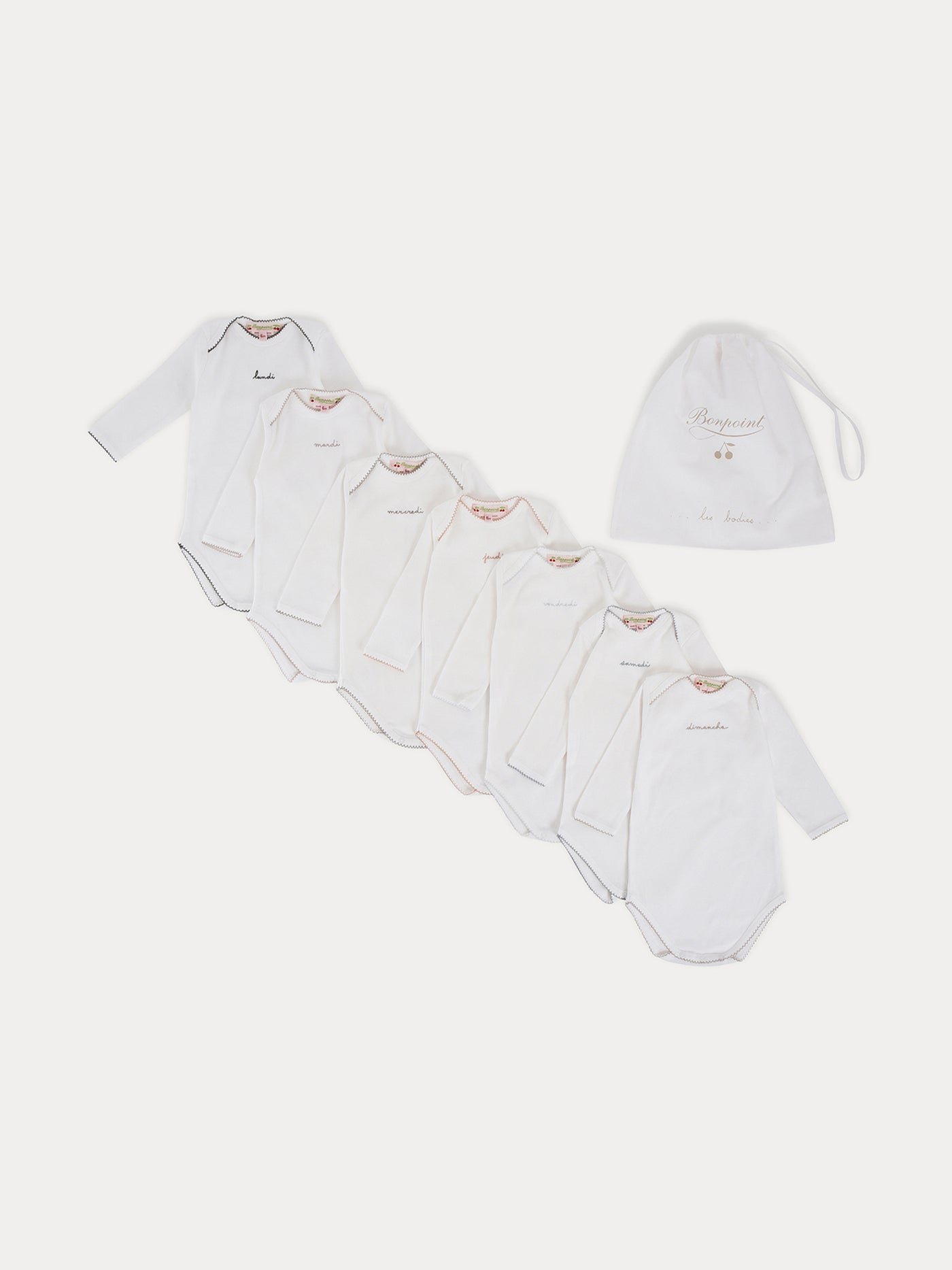 Wochentage Viele Bodysuits in Weiß