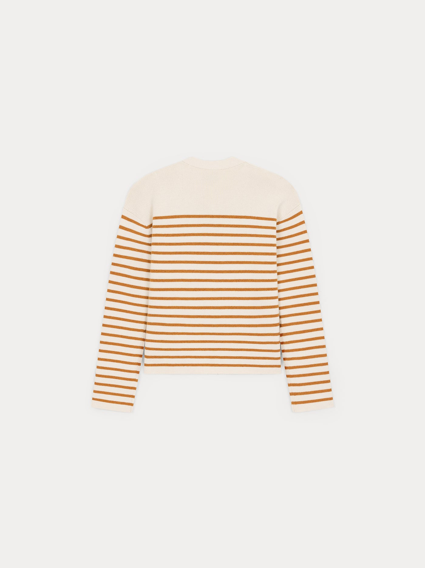Taupe cropped cardigan in wool and cotton