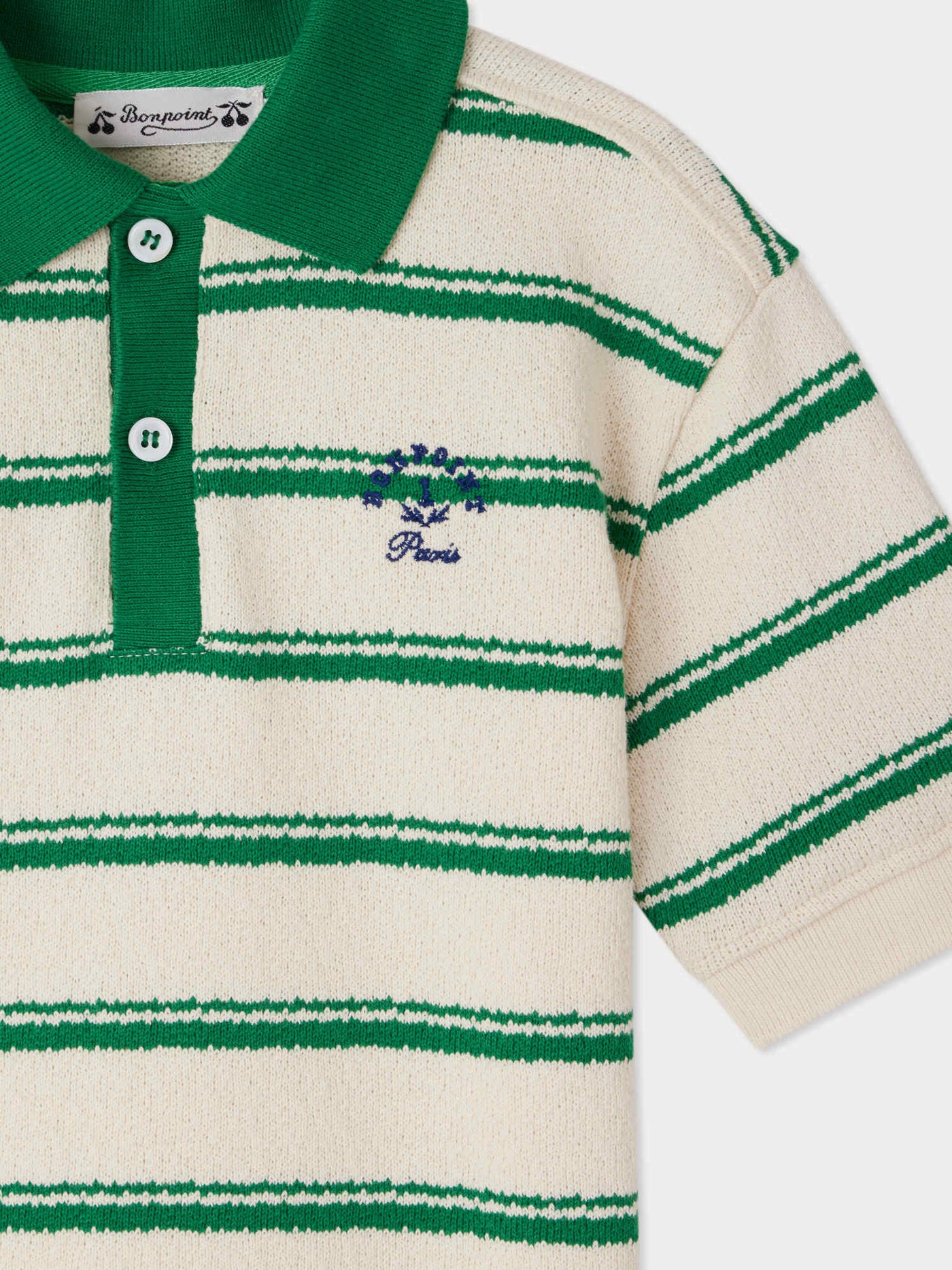 Edell striped polo shirt with collar in organic cotton