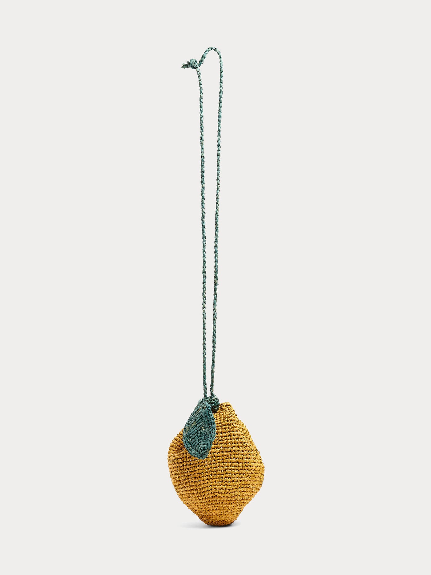 Borsa in rafia Eleni con dettaglio di limone