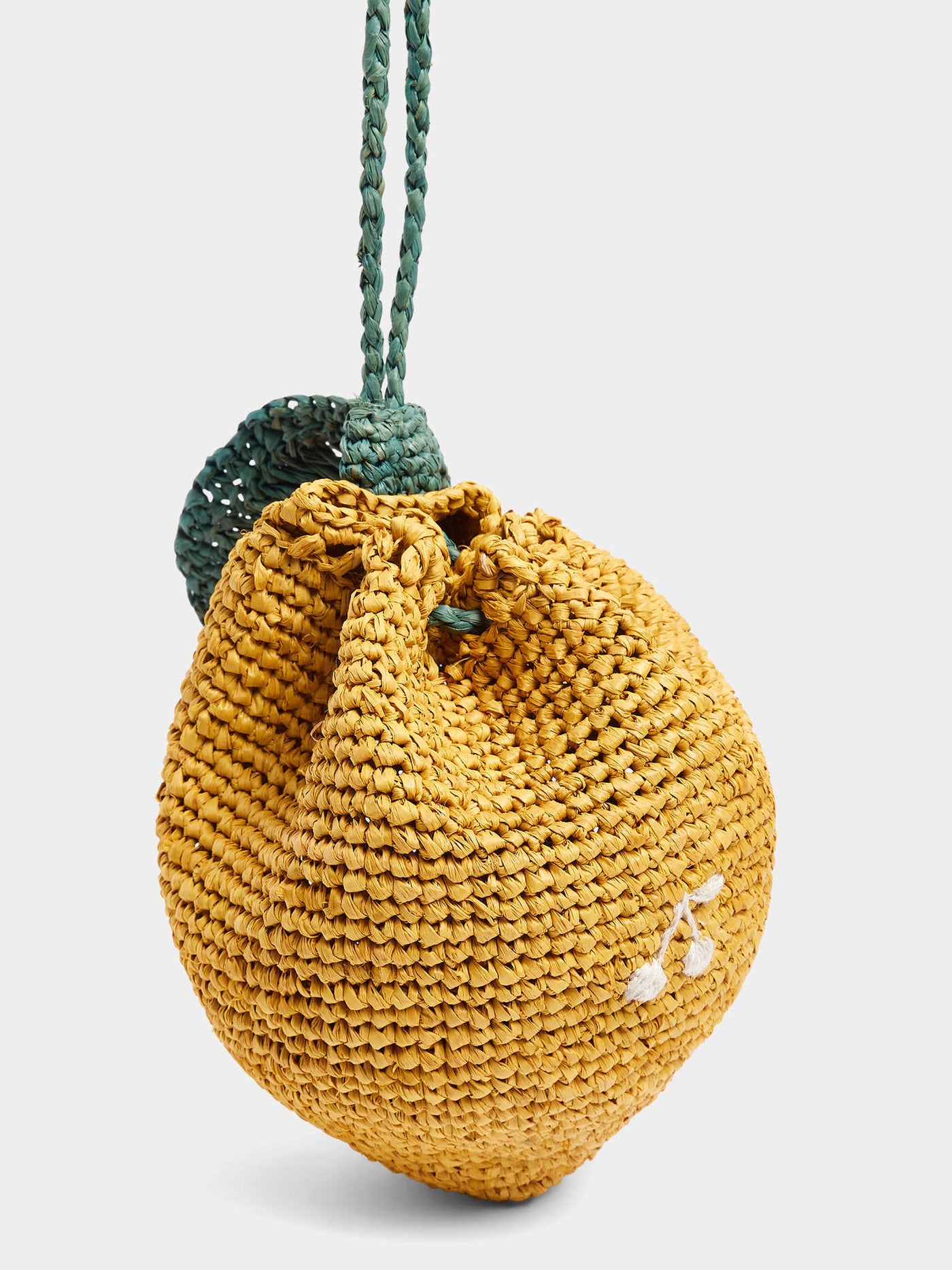 Borsa in rafia Eleni con dettaglio di limone