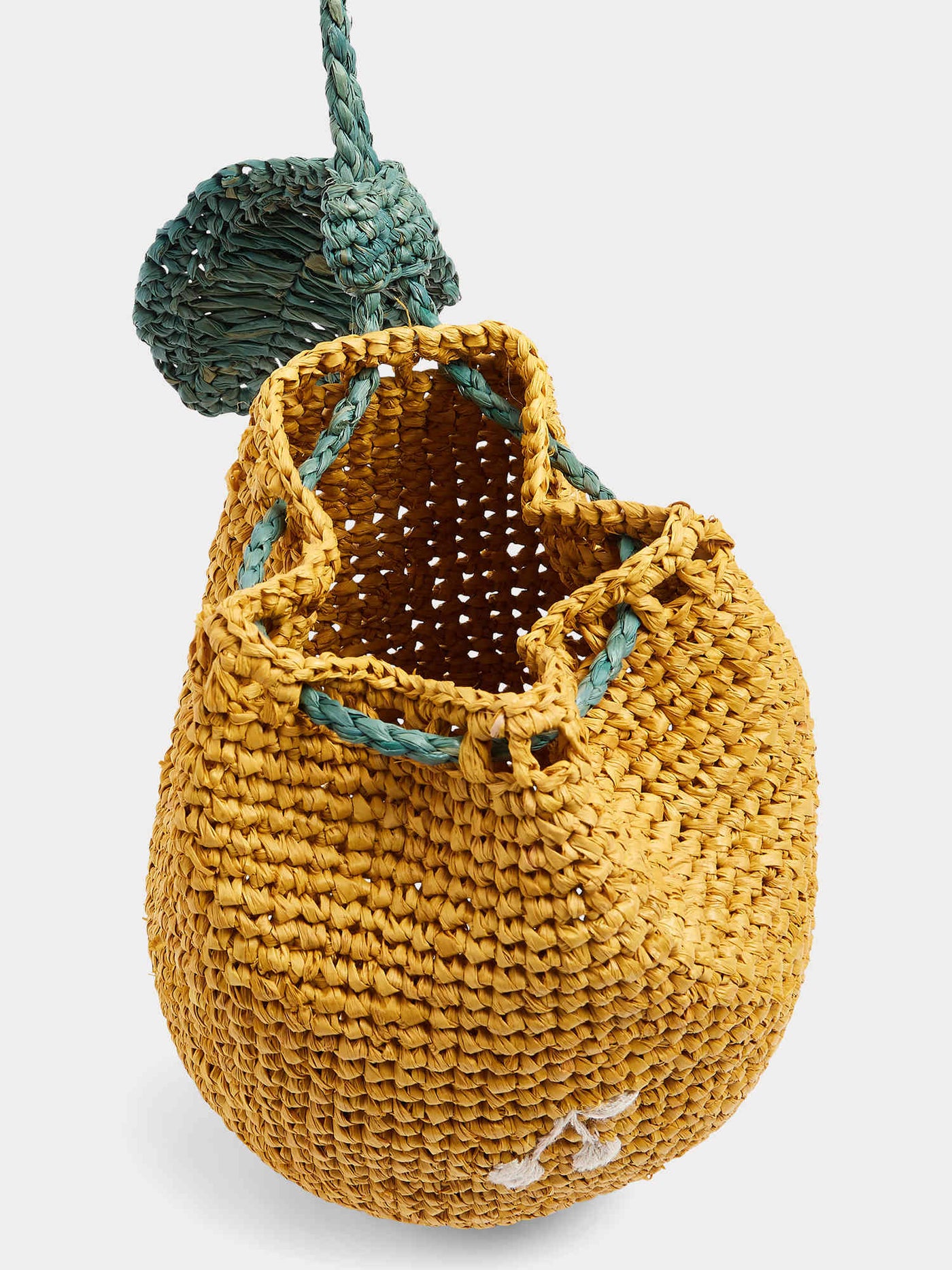 Borsa in rafia Eleni con dettaglio di limone