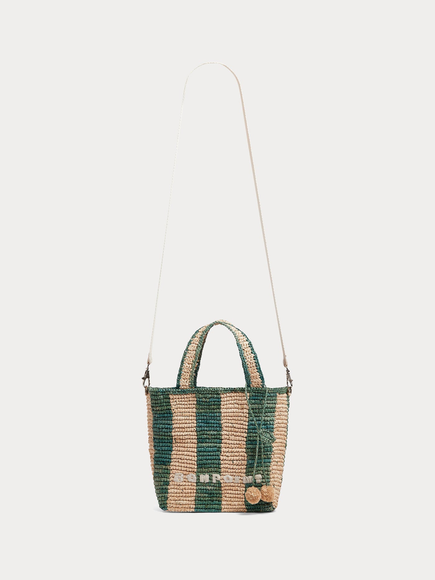 Gestreifte Cabas-Tasche aus Raffia