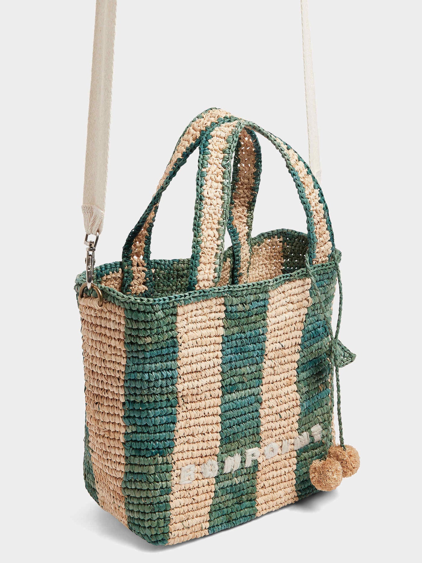 Gestreifte Cabas-Tasche aus Raffia