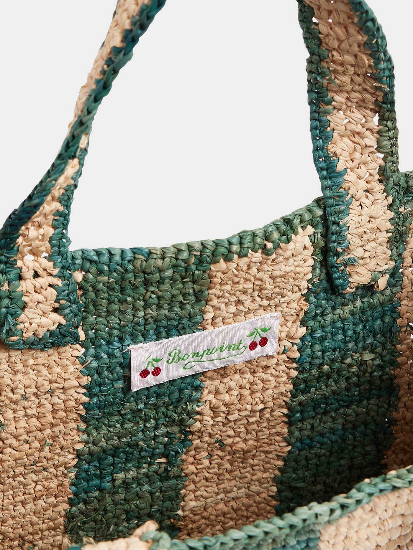 Gestreifte Cabas-Tasche aus Raffia