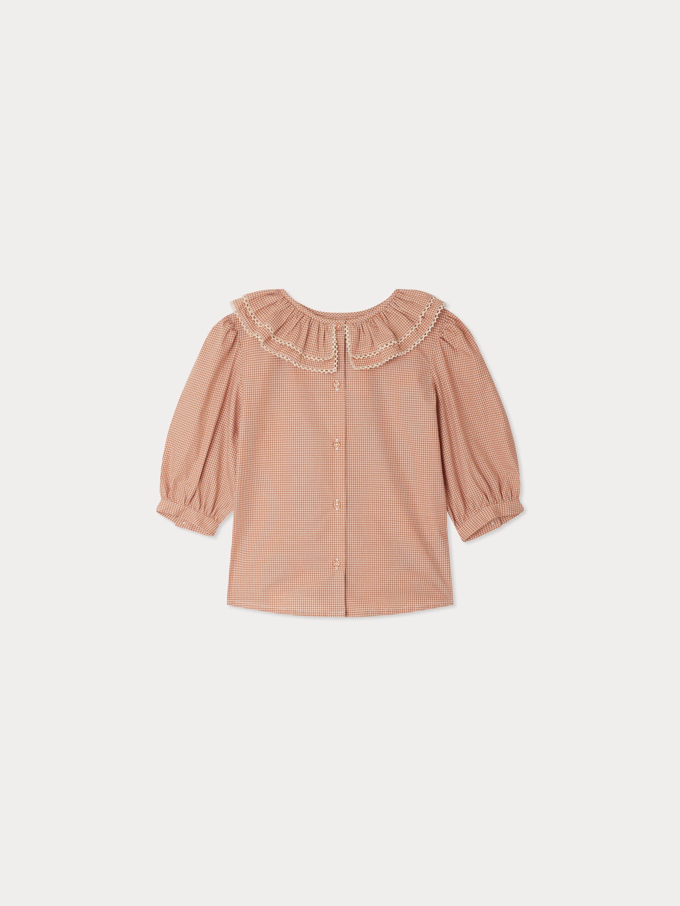 Blusa arricciata Eloria con quadri