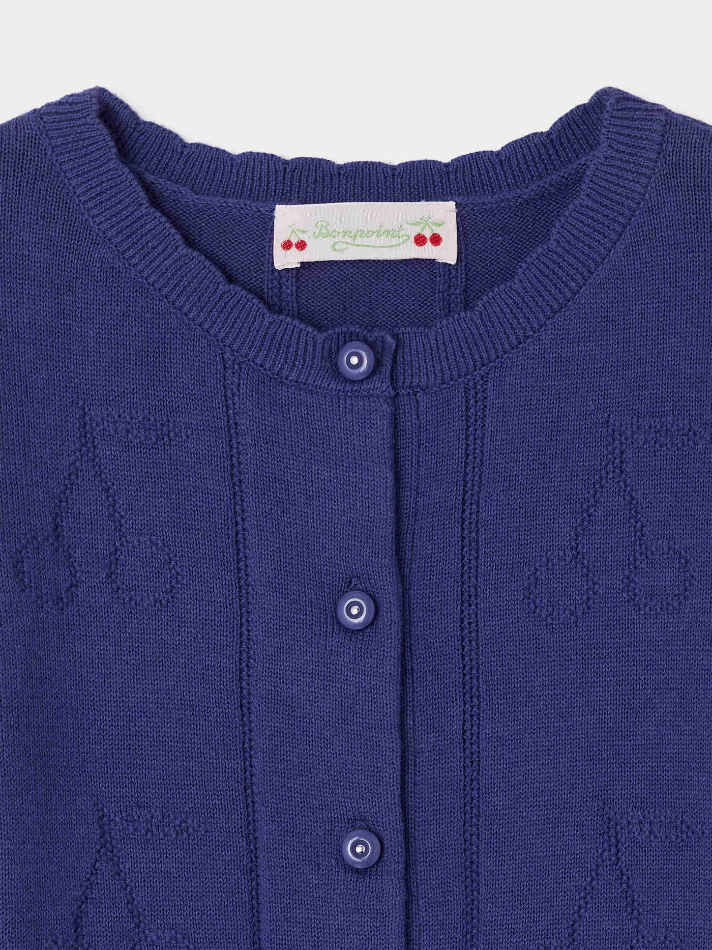 Cardigan a coste Eliona con motivi di ciliegia