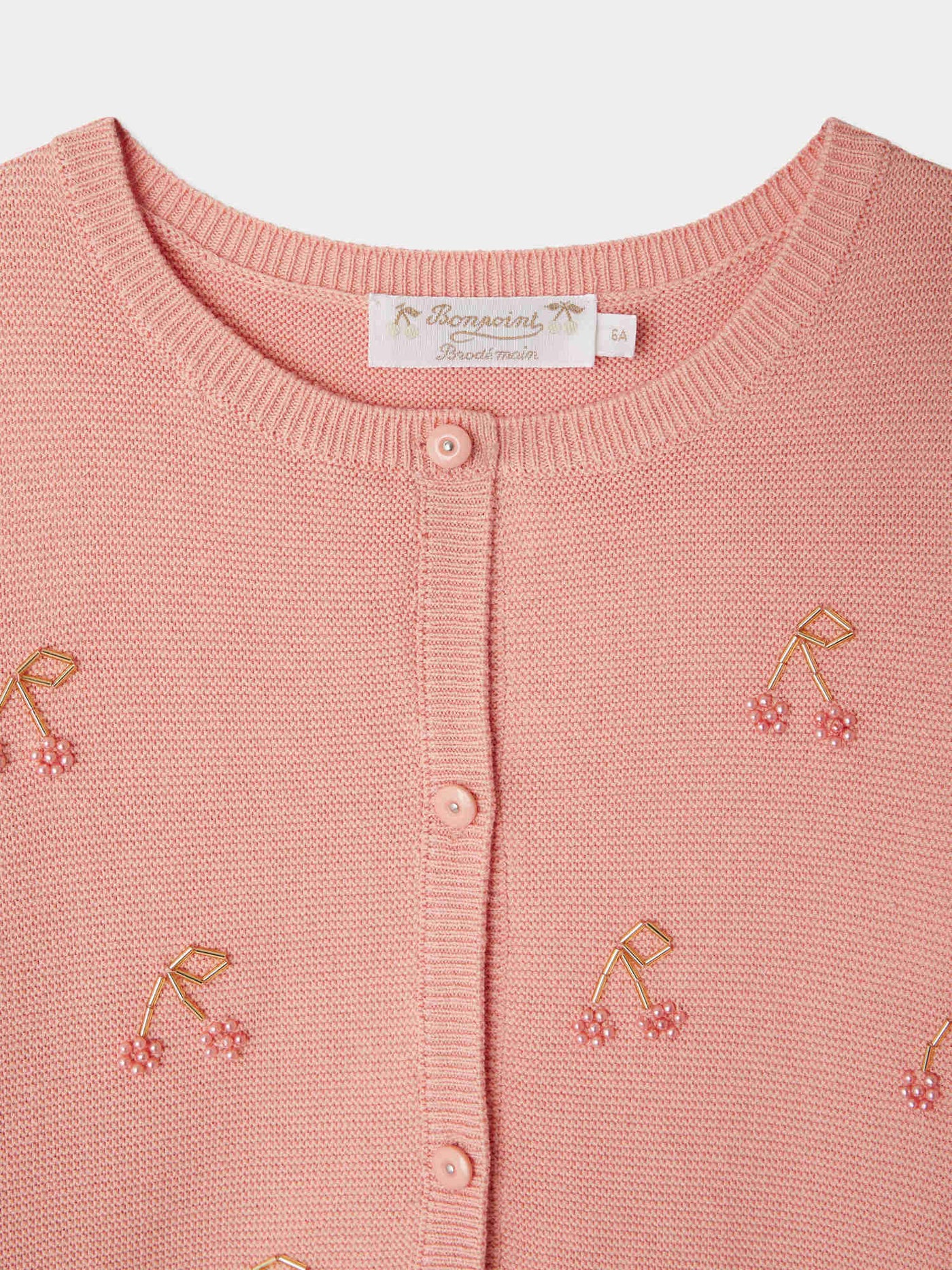 Dounia cardigan with pearl cherry embroideries