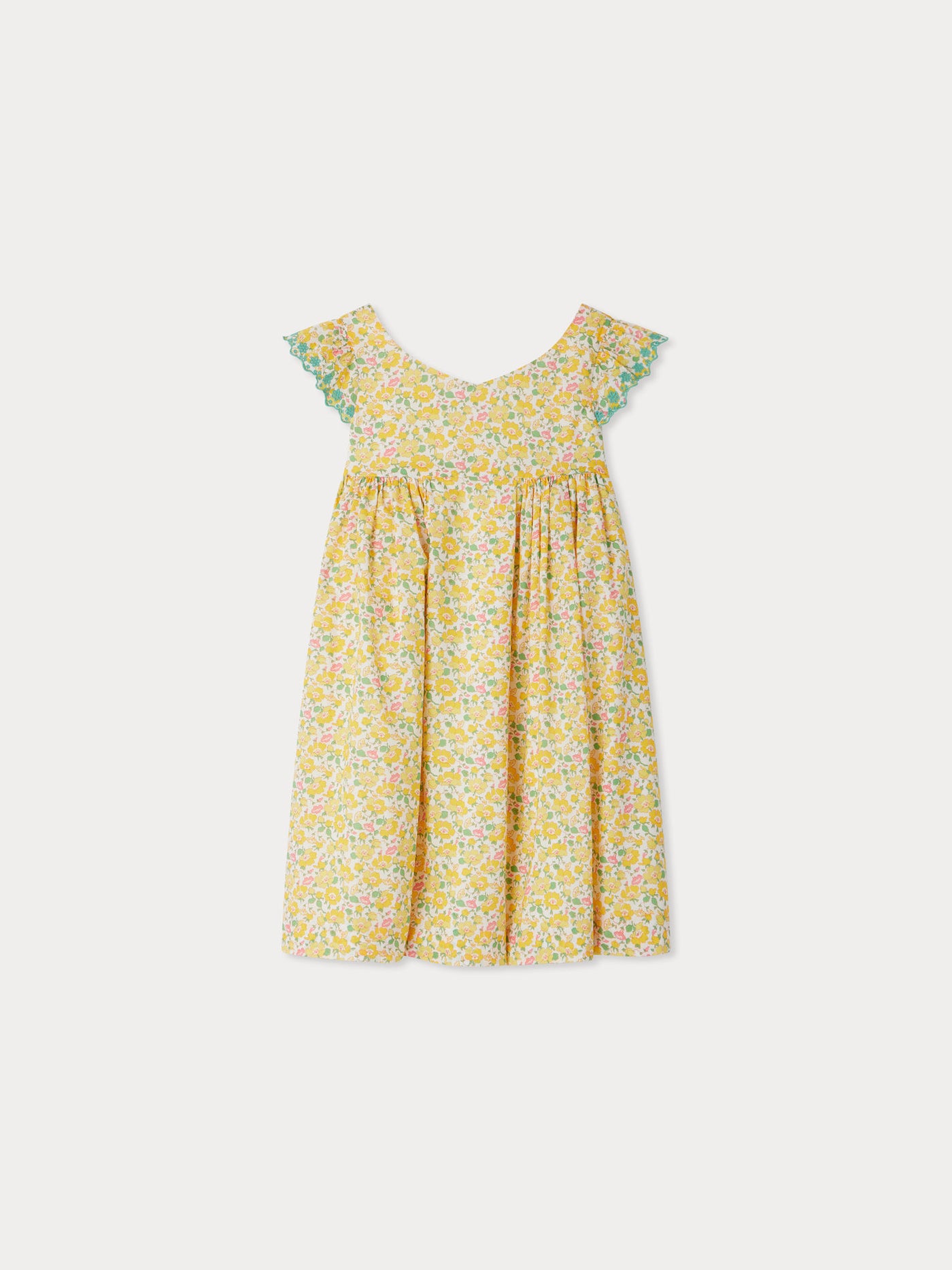 Abito ricamato Emina realizzato con tessuti Liberty