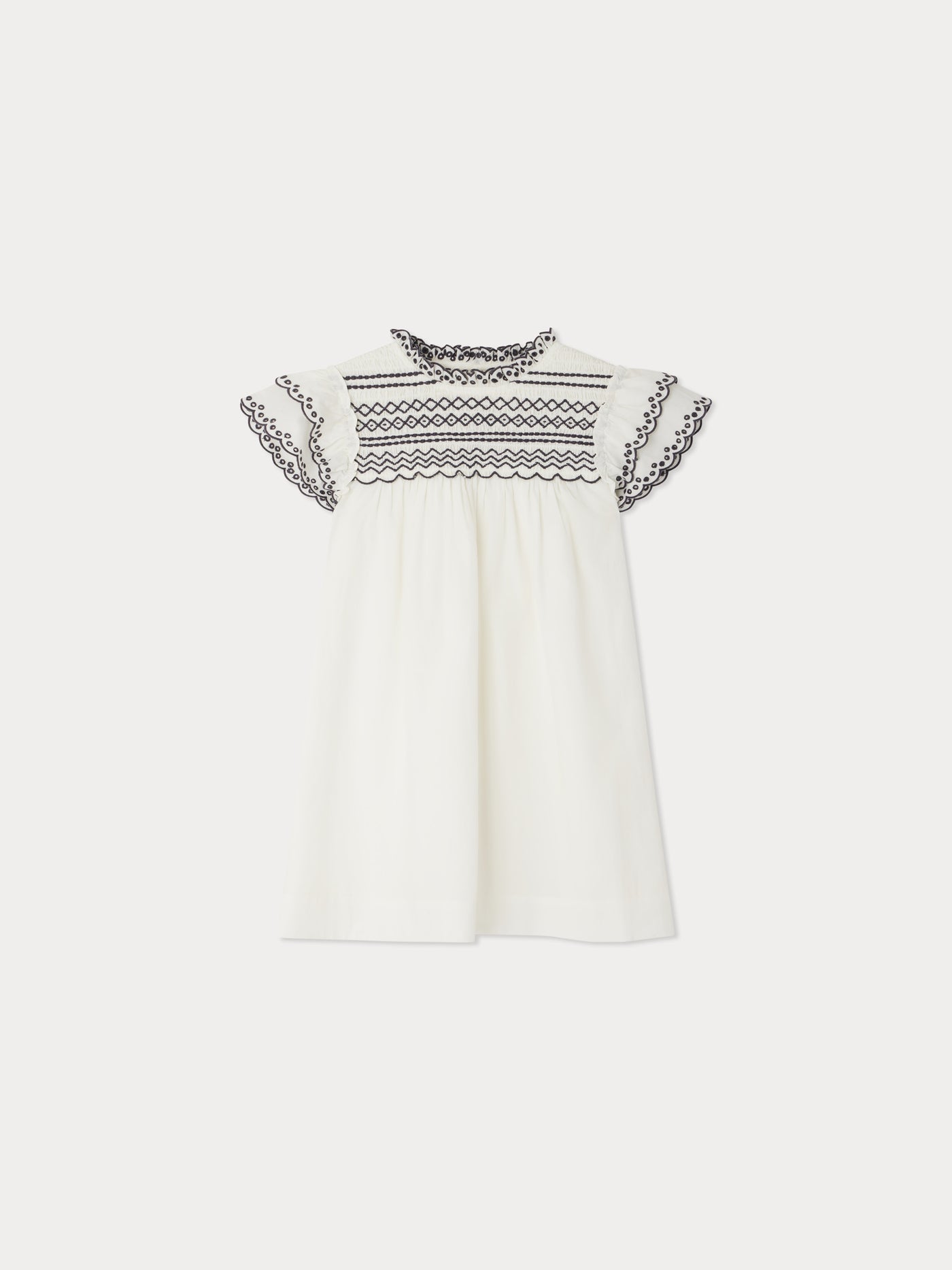 Abito smock Bijou con ricami inglesi