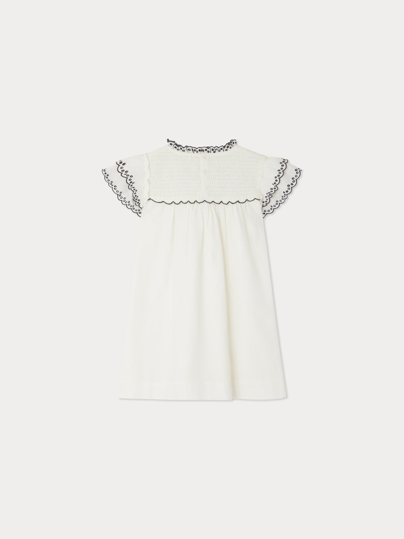 Abito smock Bijou con ricami inglesi