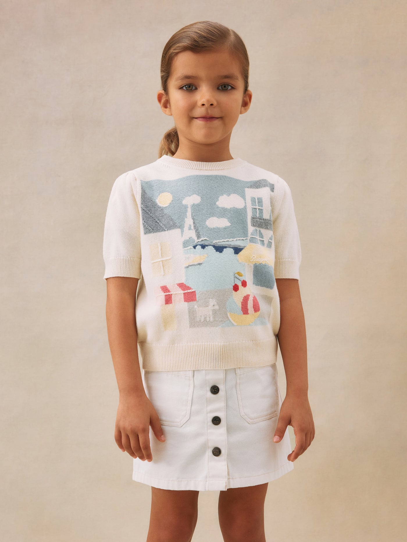 Maglione Elvira in jacquard ricamato a mano