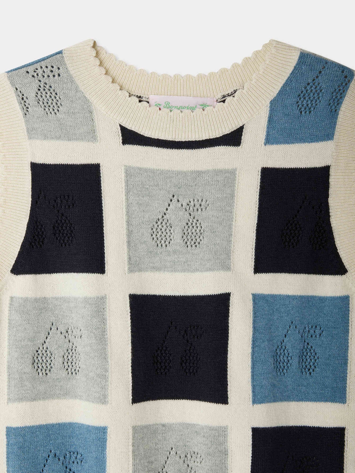 Maglione senza maniche Elda a quadri