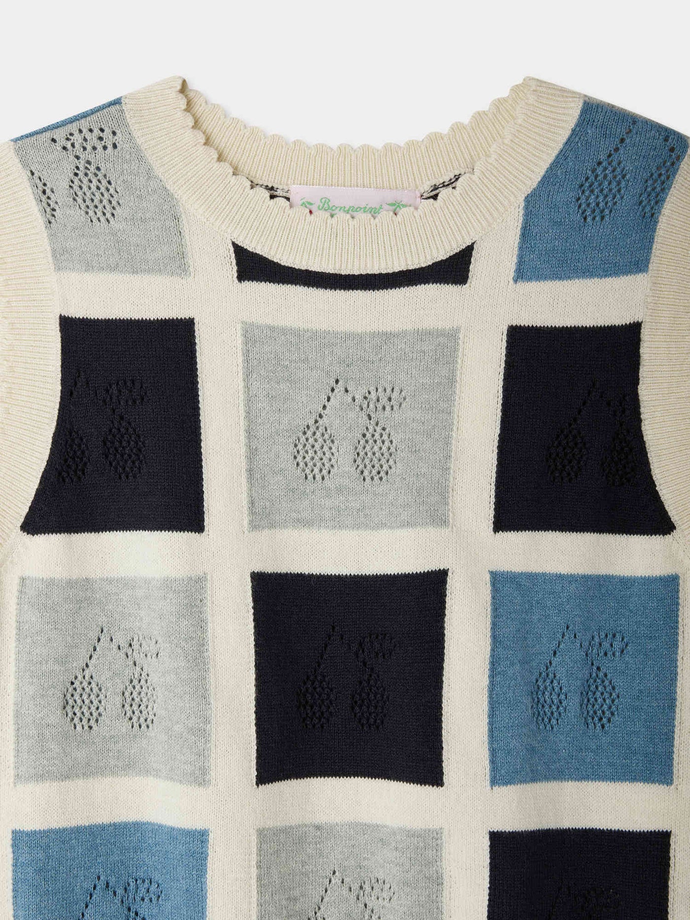 Maglione senza maniche Elda a quadri