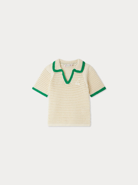 ニット・セーター HUECLOSET Heart Intarsia Short Sleeve Knit ONCILY（オンシェリー）の「HEART PATTERN SHAGGY KNIT