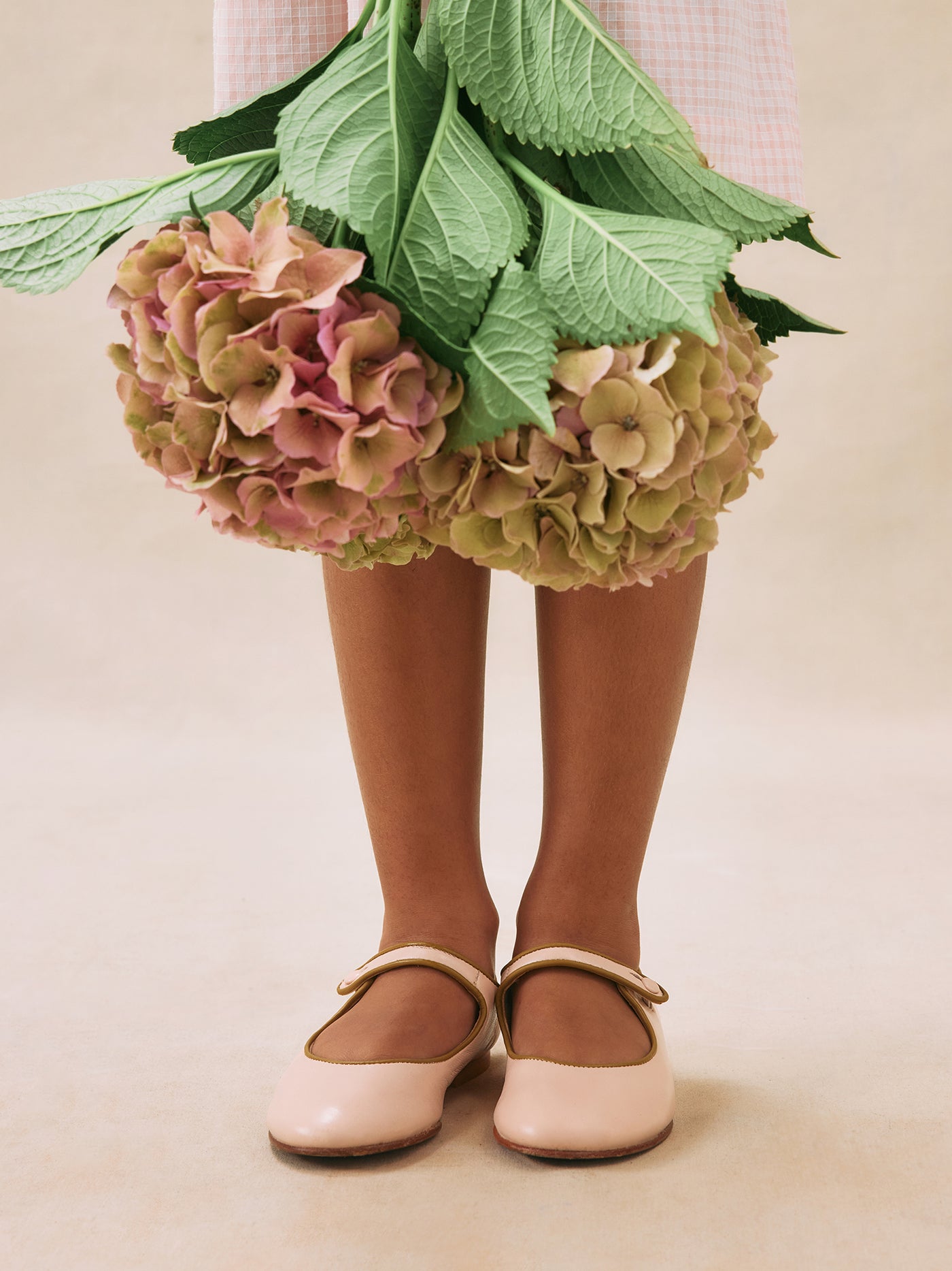 Ella mary janes in pelle rosa polvere