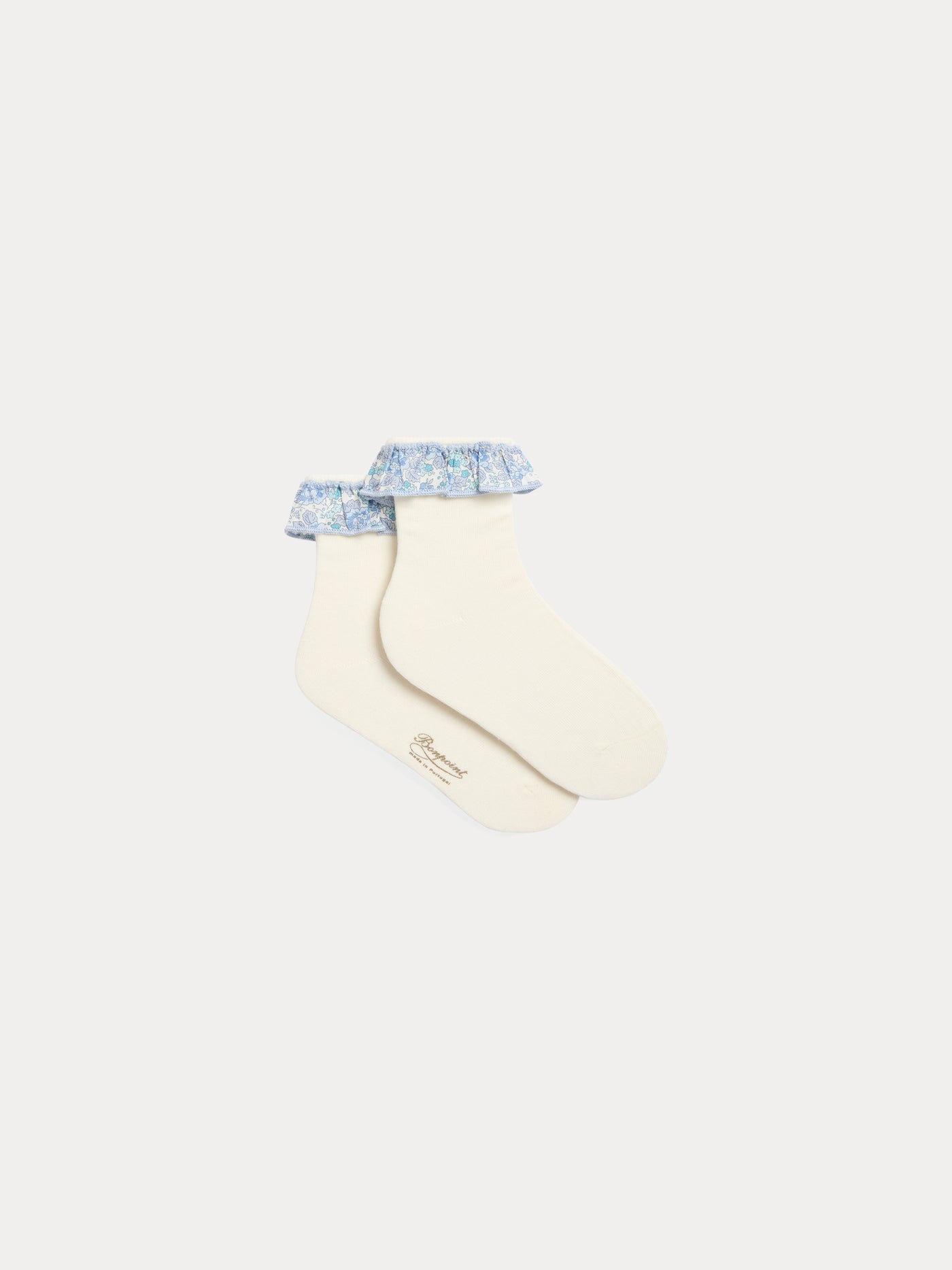 Chaussettes Feather à volants en tissu Liberty bleu 