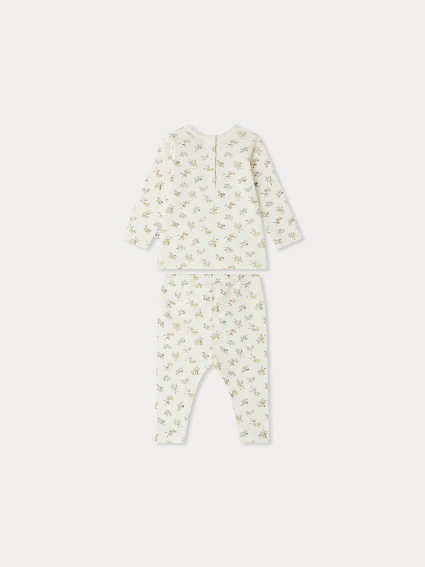 Genna-Set aus Baumwolle mit Blumendruck und Spitze
