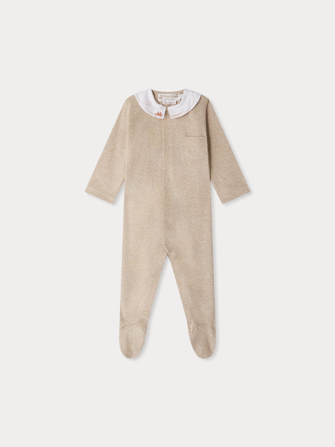 Tilouan pajamas with bike-embroidered collar