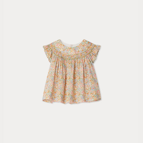 Blouse Eliotine smockée en tissu Liberty