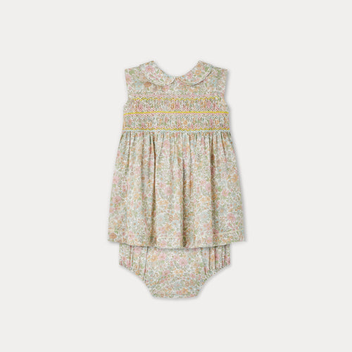 Robe Eleanore smockée en tissu Liberty avec bloomer
