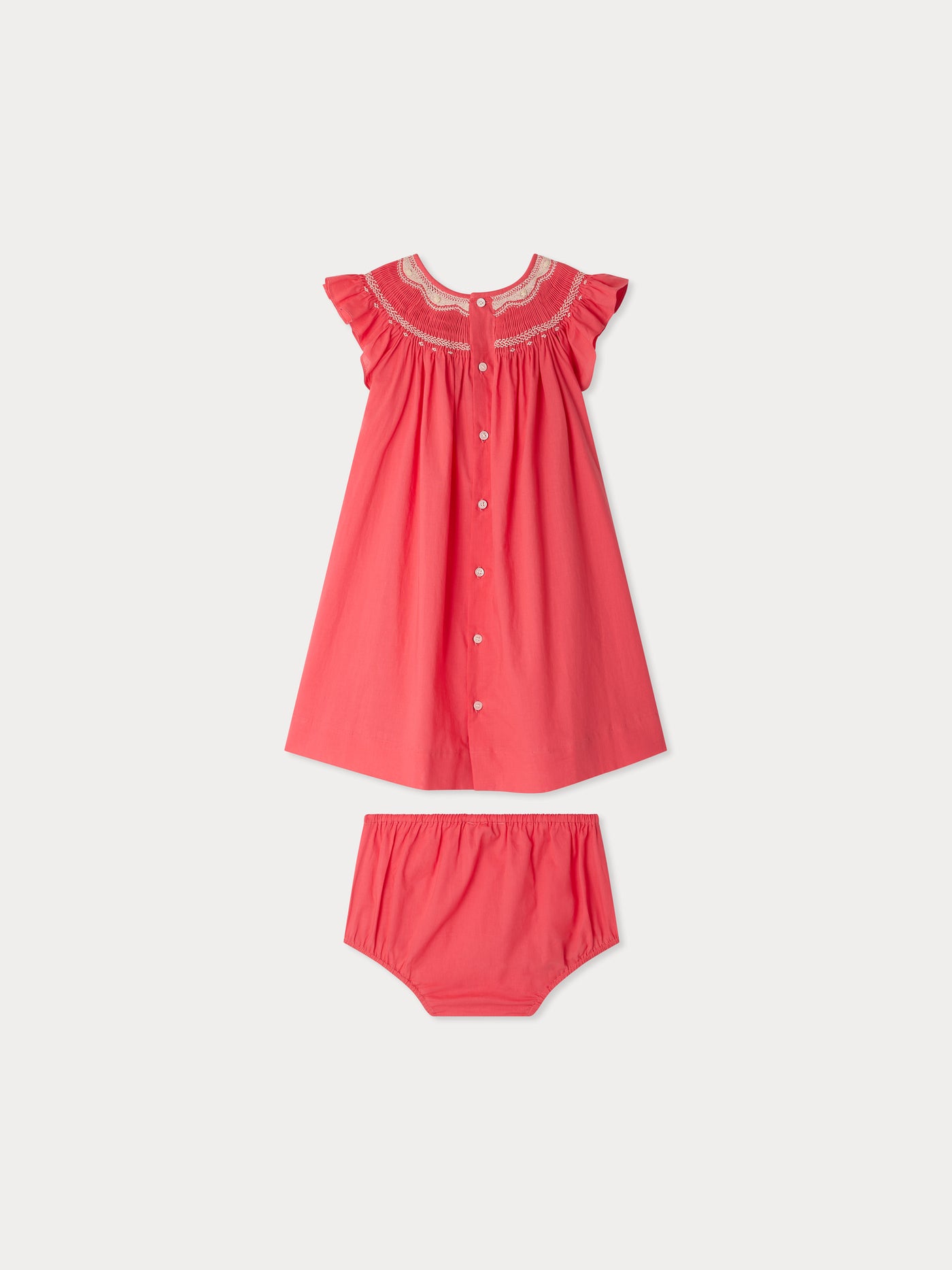 Erin gesmoktes und besticktes Kleid mit Bloomer