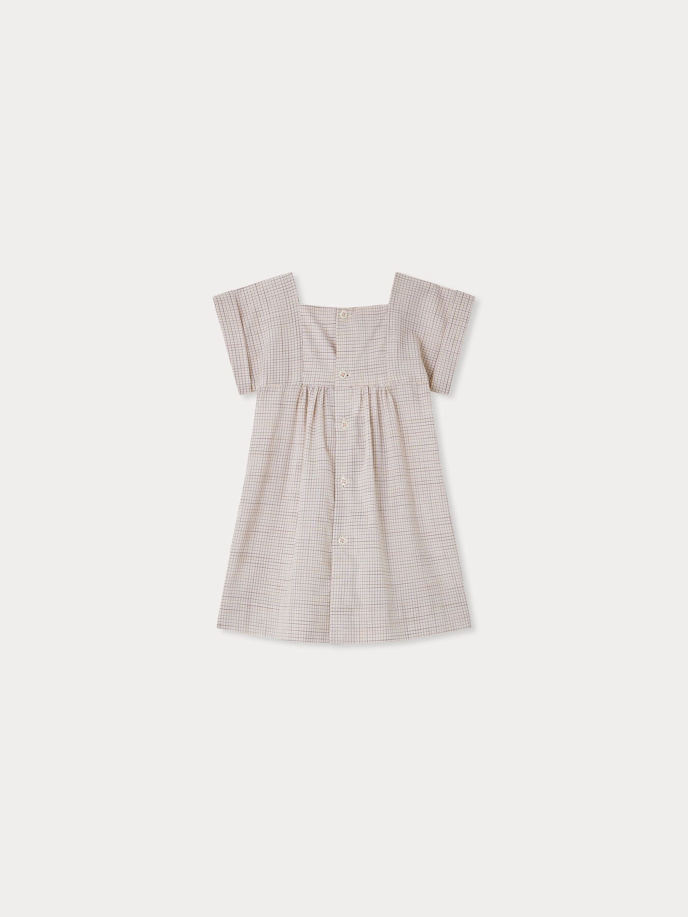 Pais smocked dress in checks