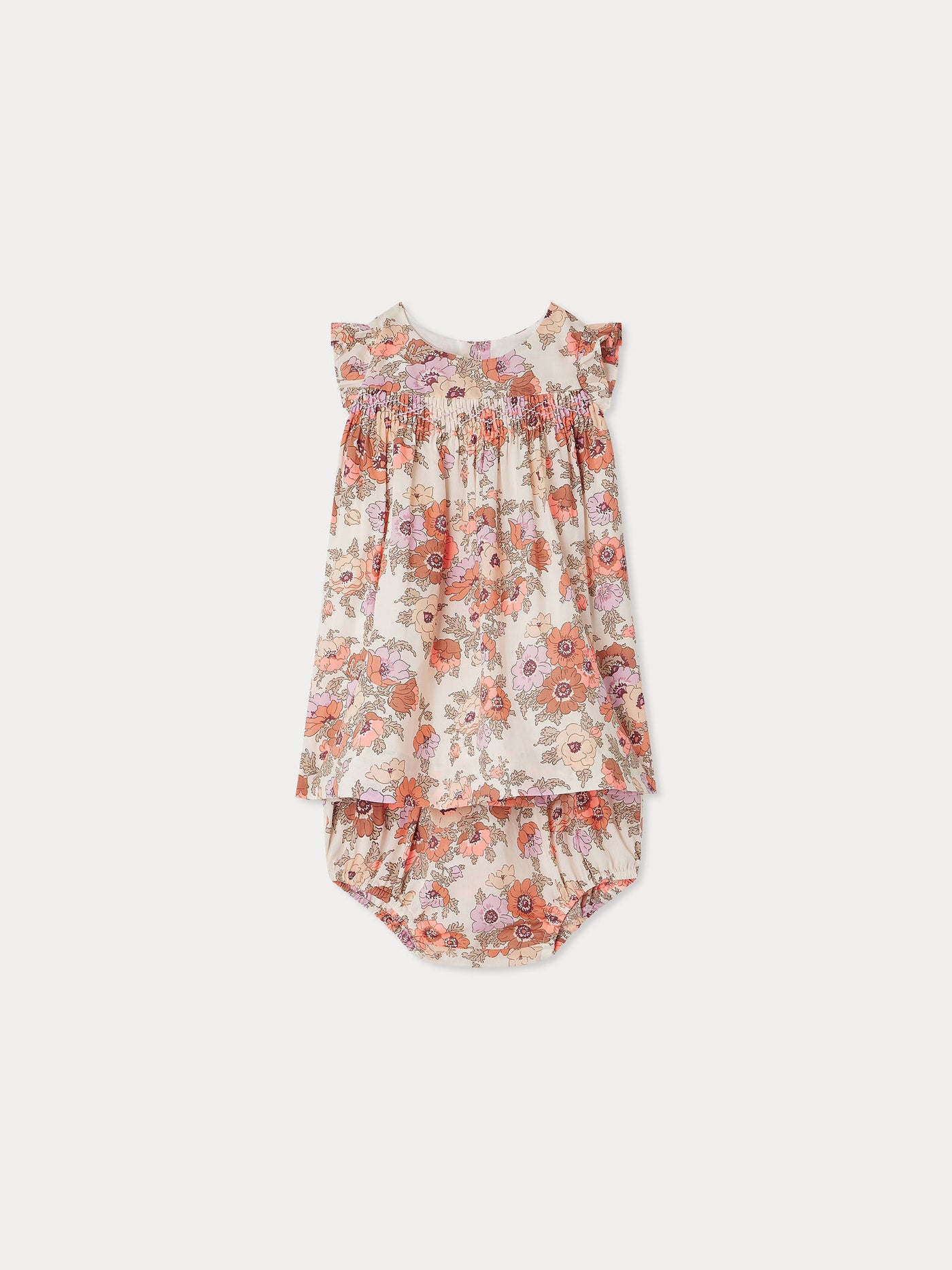 Abito Clothibis arricciato realizzato con tessuti Liberty