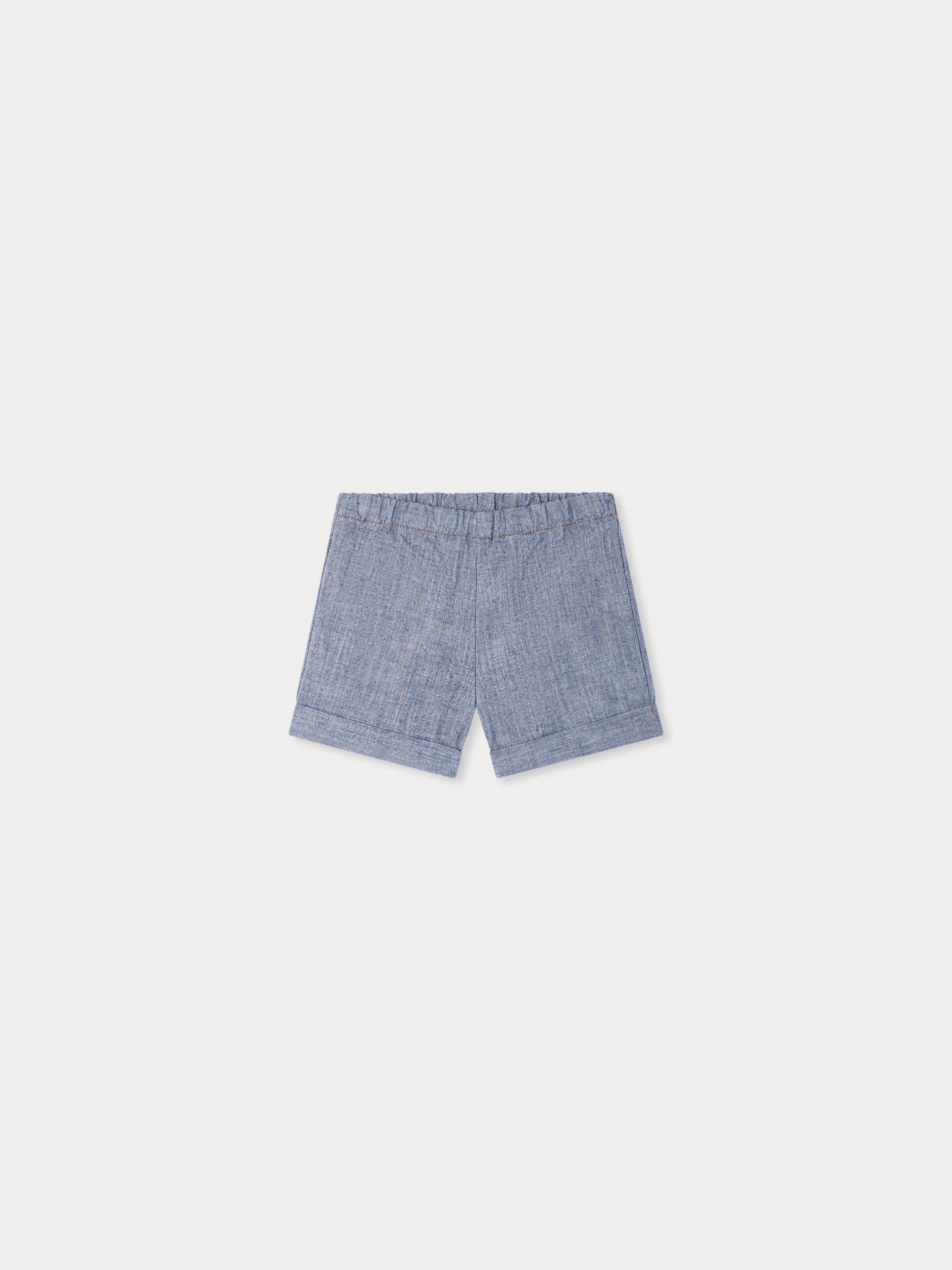 Pantaloni corti Ecady in chambray blu