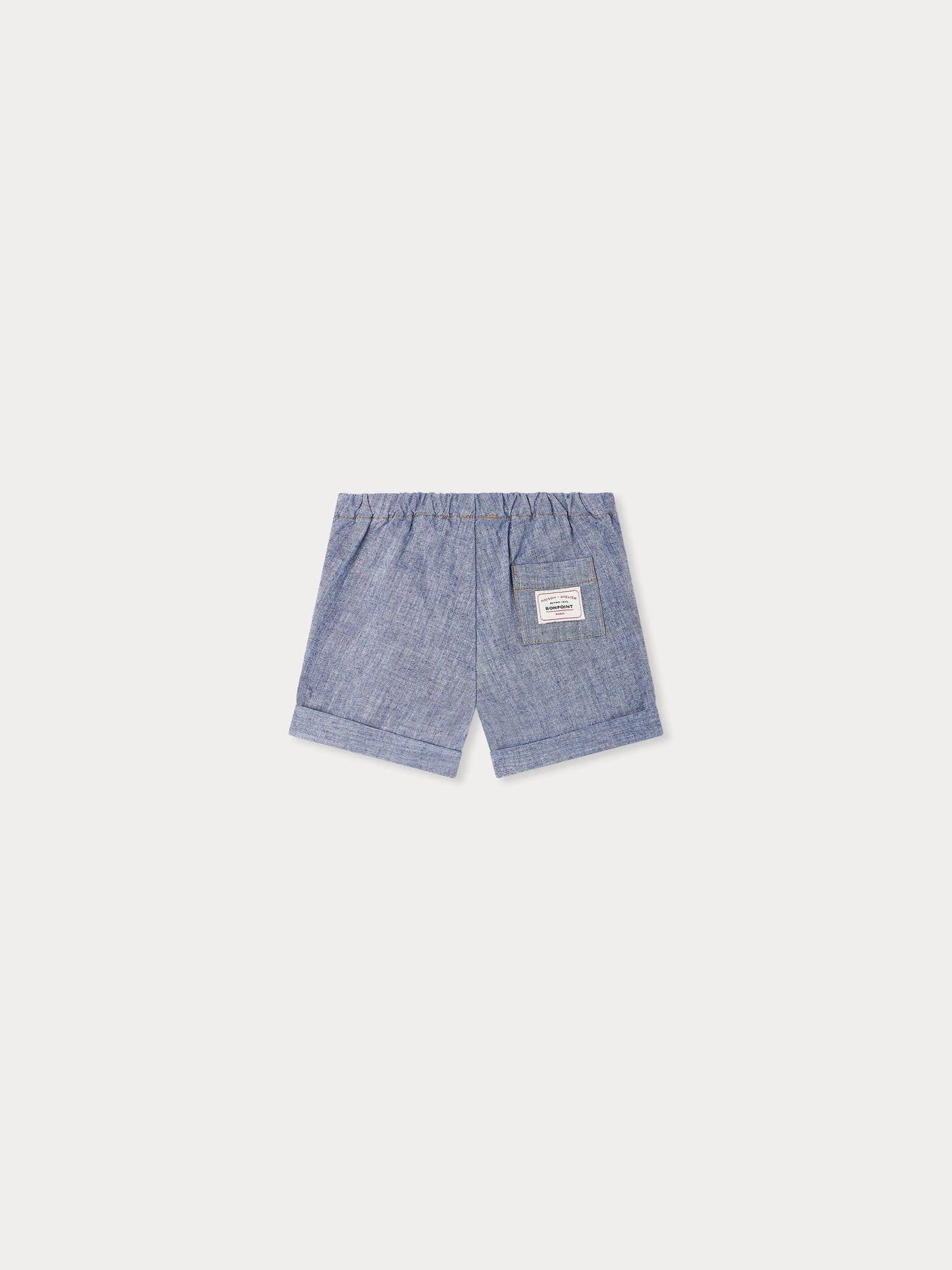 Pantaloni corti Ecady in chambray blu