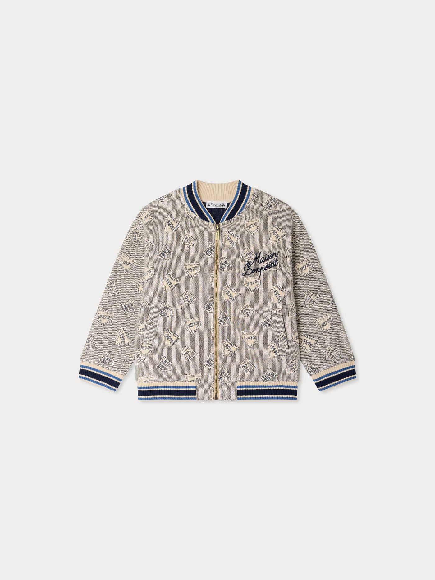 Giacca trapuntata Lantern con jacquard ricamato in cotone biologico